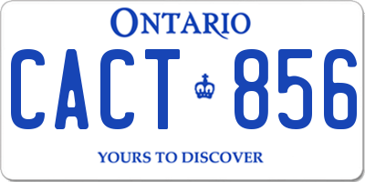 ON license plate CACT856