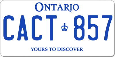 ON license plate CACT857