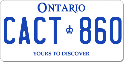 ON license plate CACT860