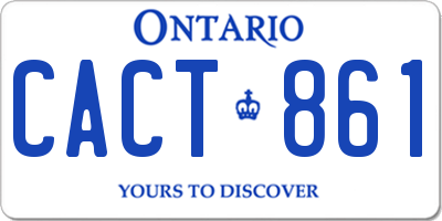 ON license plate CACT861