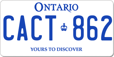 ON license plate CACT862