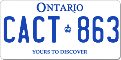 ON license plate CACT863