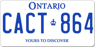 ON license plate CACT864