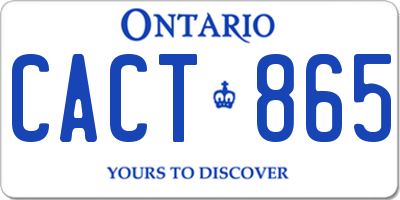 ON license plate CACT865