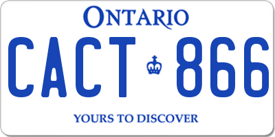 ON license plate CACT866