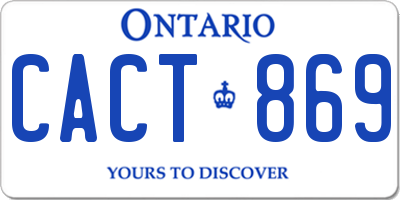 ON license plate CACT869