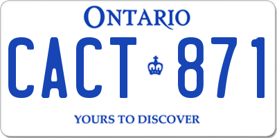 ON license plate CACT871