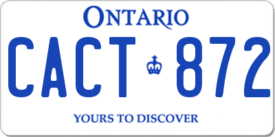 ON license plate CACT872