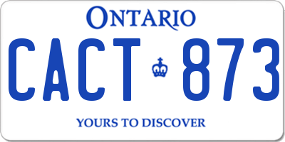 ON license plate CACT873