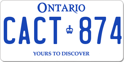 ON license plate CACT874