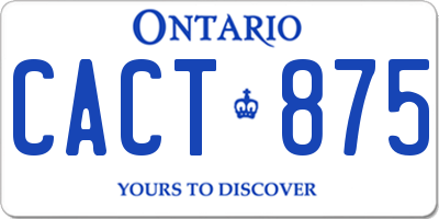 ON license plate CACT875