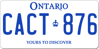 ON license plate CACT876