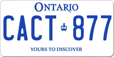 ON license plate CACT877