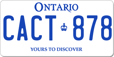 ON license plate CACT878