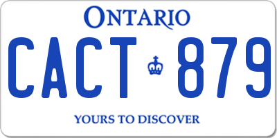 ON license plate CACT879