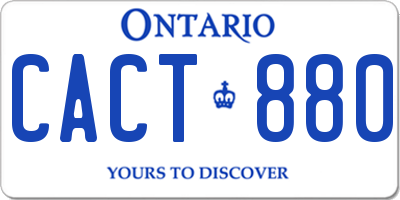 ON license plate CACT880