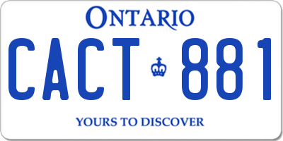 ON license plate CACT881