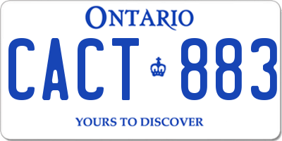 ON license plate CACT883