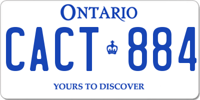 ON license plate CACT884