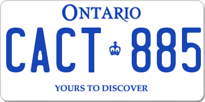 ON license plate CACT885