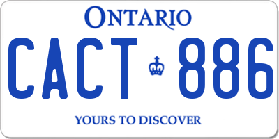 ON license plate CACT886