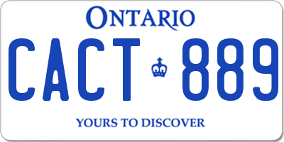 ON license plate CACT889