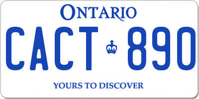 ON license plate CACT890