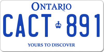 ON license plate CACT891