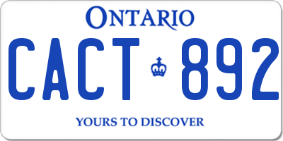 ON license plate CACT892