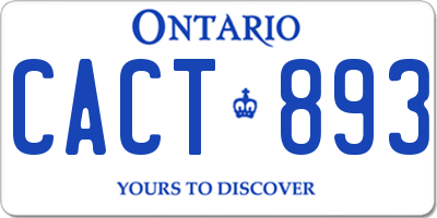 ON license plate CACT893