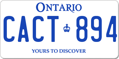 ON license plate CACT894