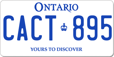 ON license plate CACT895