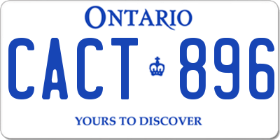 ON license plate CACT896