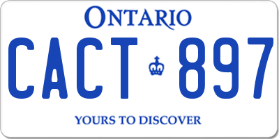 ON license plate CACT897