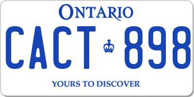 ON license plate CACT898