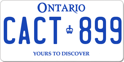 ON license plate CACT899