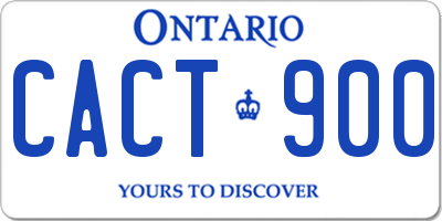 ON license plate CACT900