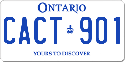 ON license plate CACT901