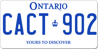 ON license plate CACT902