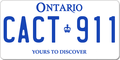 ON license plate CACT911