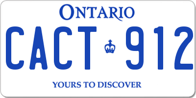 ON license plate CACT912