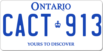 ON license plate CACT913