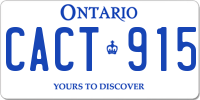 ON license plate CACT915