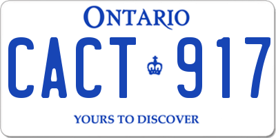 ON license plate CACT917