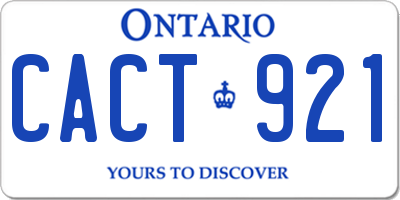 ON license plate CACT921