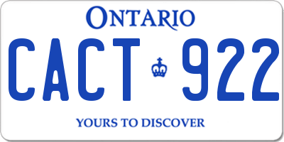 ON license plate CACT922