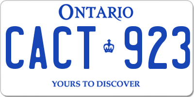 ON license plate CACT923