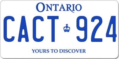 ON license plate CACT924