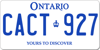 ON license plate CACT927