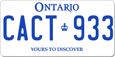 ON license plate CACT933